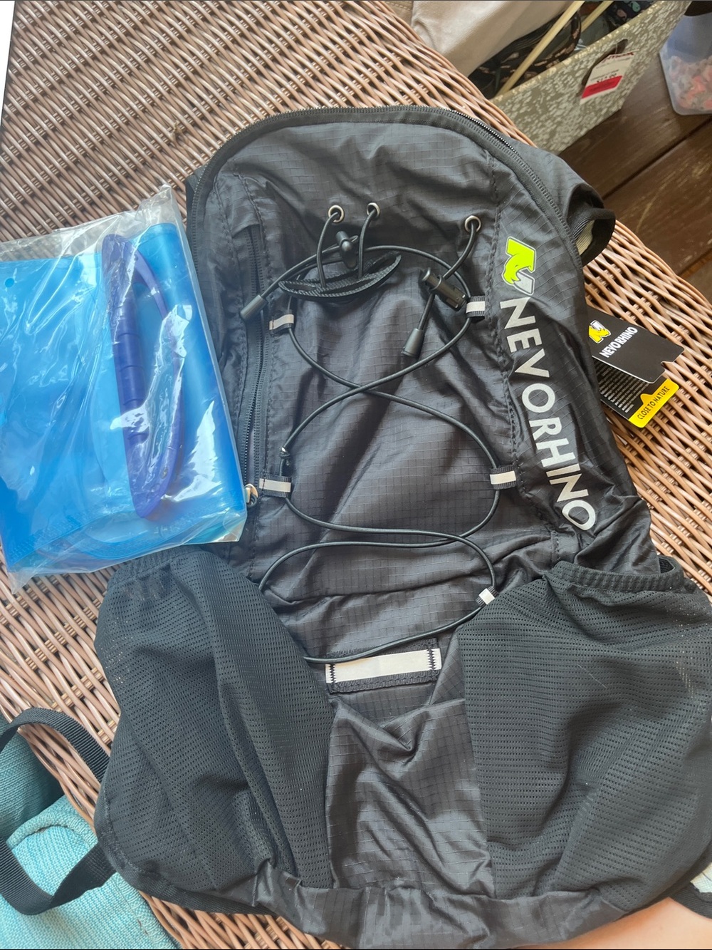 NevoRhino Black Women's Backpack with Bungee Front